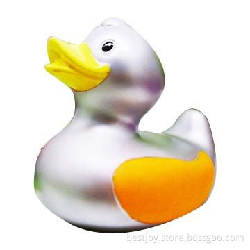 Metallic Look Rubber Duck with CE, RoHS Marks, Suitable for Holiday Gifts